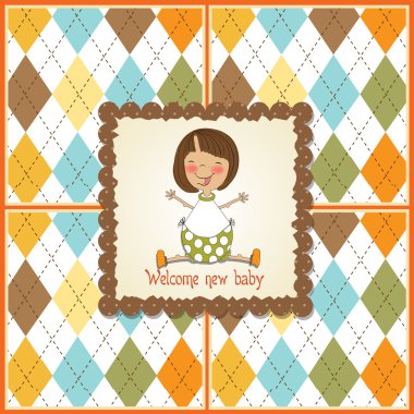 Baby girl announcement card clipart