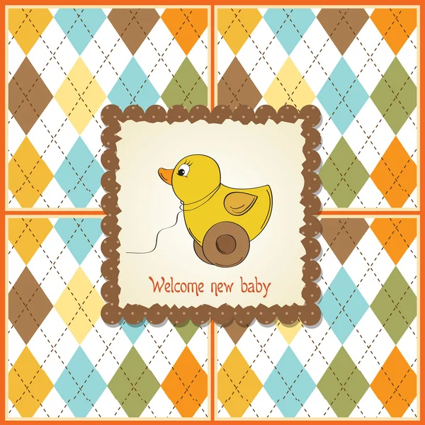 Babydusche Ansagekarte mit Ente — Stockfoto