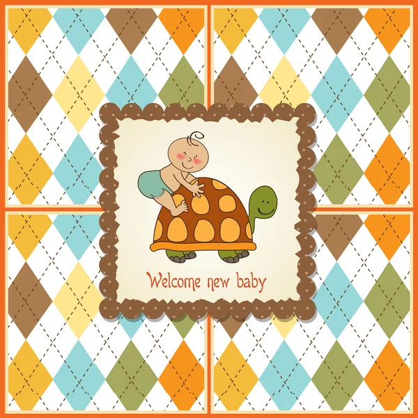 Cartão engraçado do chuveiro do bebê — Fotografia de Stock