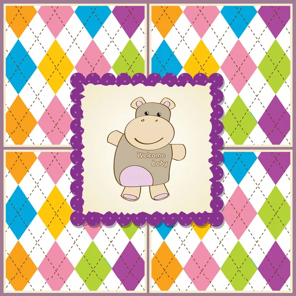 Greeting card with hippo — Stock Photo, Image