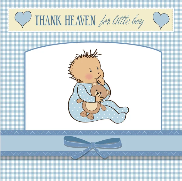 Tarjeta de felicitación con bebé niño —  Fotos de Stock