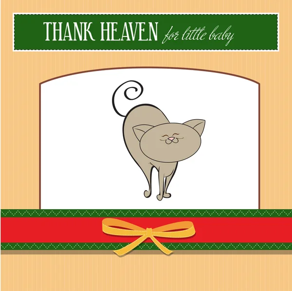 Kedi ile tebrik kartı — Stok fotoğraf