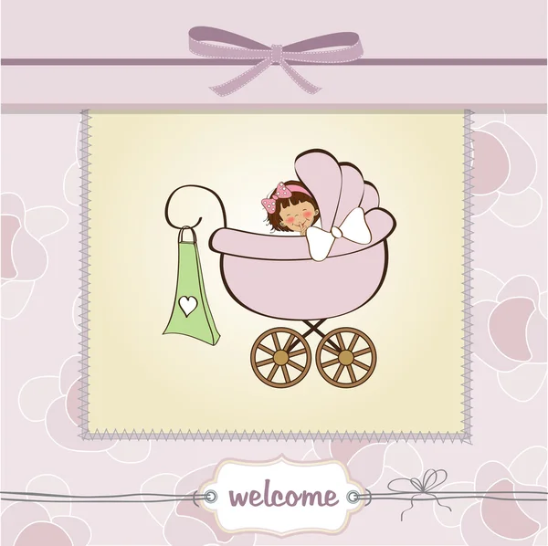 Baby meisje aankondiging kaart — Stockfoto