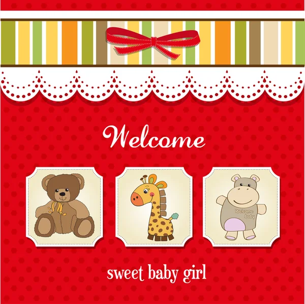 Baby shower kort med leksaker — Stockfoto