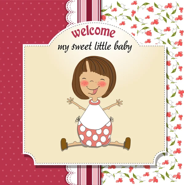 Új kislány bejelentő kártya — Stock Fotó