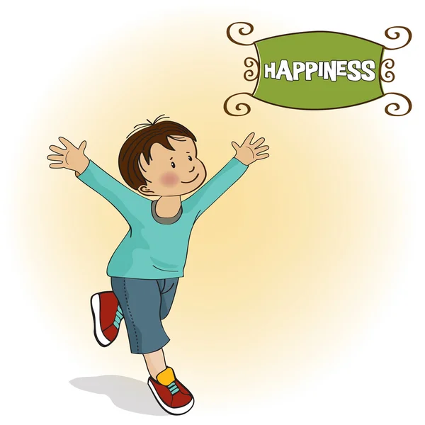 Un băiețel fericit care aleargă — Fotografie, imagine de stoc
