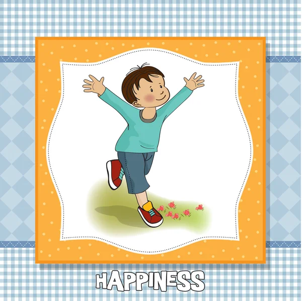 Счастливый маленький мальчик, который бежит — стоковое фото