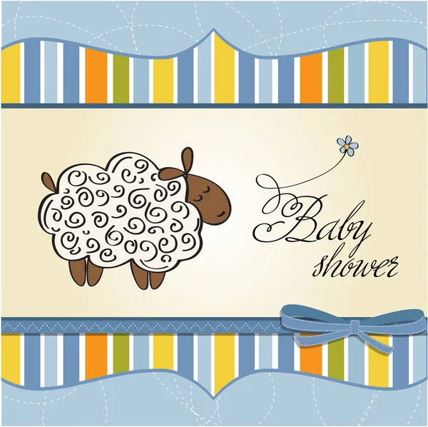 Carino baby boy doccia card con pecore — Foto Stock