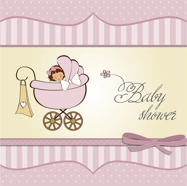 Baby meisje aankondiging kaart — Stockfoto