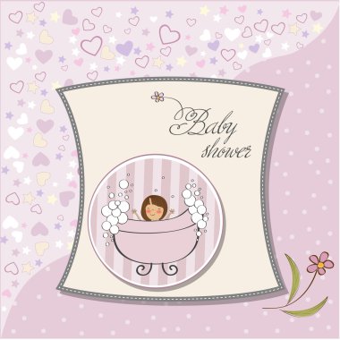 Romantic baby shower card clipart