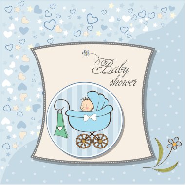 Bebek ve bebek arabalı bebek anonsu kartı