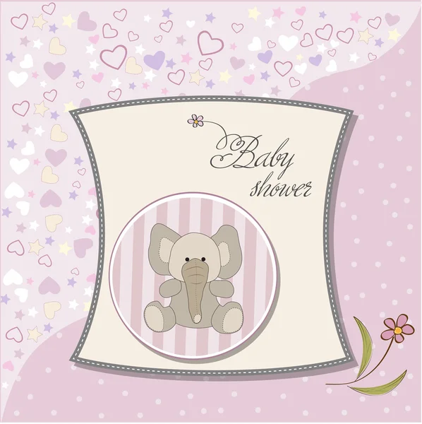 Romantic baby girl announcement card — Stock Photo, Image