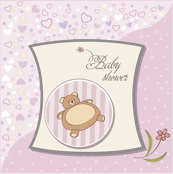 Romântico bebê menina chuveiro cartão — Fotografia de Stock