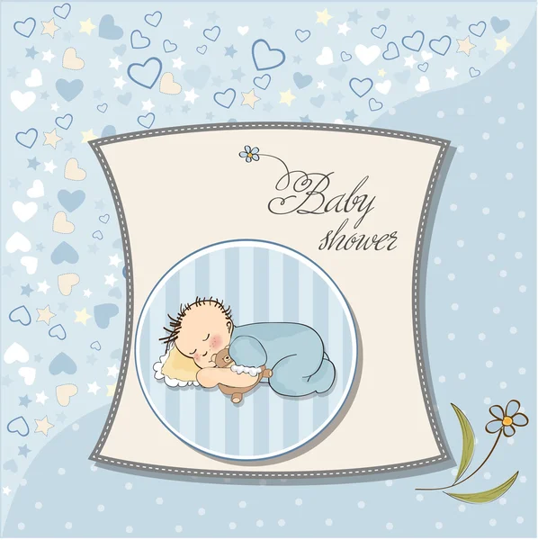 Baby boy shower card with little baby — Stock Photo, Image