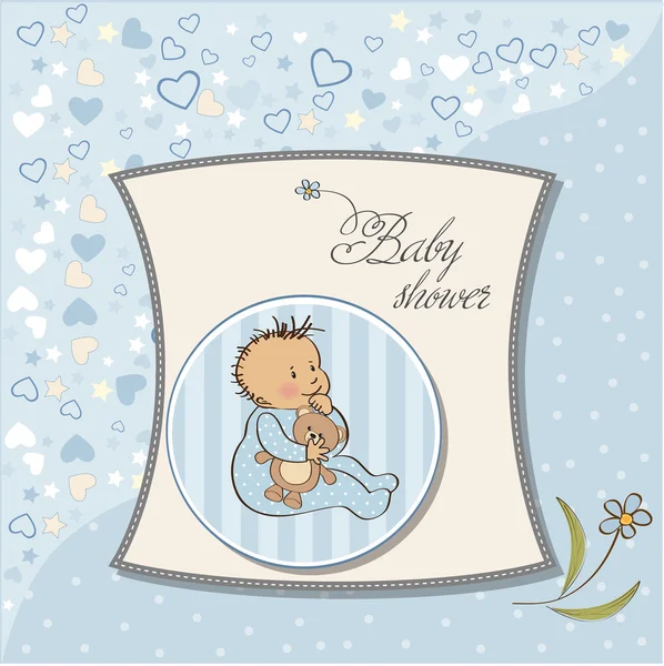 छोटे लड़के के साथ बेबी घोषणा कार्ड — स्टॉक फ़ोटो, इमेज