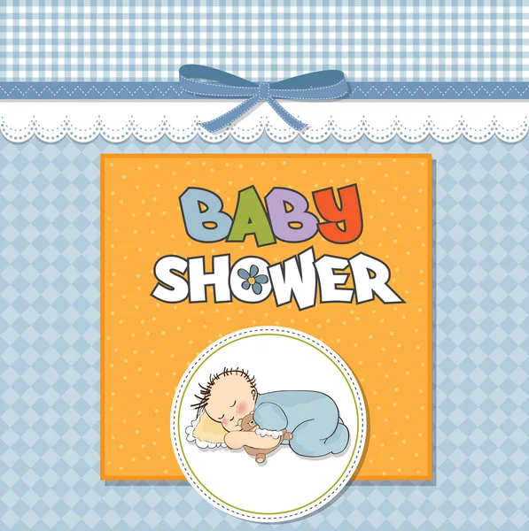 Baby boy dusch kort med liten baby — Stockfoto