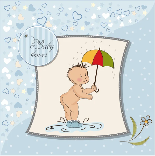 Bebé mostrando su trasero. tarjeta de ducha de bebé —  Fotos de Stock