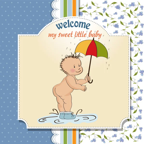 Bebé mostrando su trasero. tarjeta de ducha de bebé — Foto de Stock