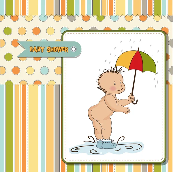 Zlato, ukazuje jeho zadek. Baby sprcha karty — Stock fotografie
