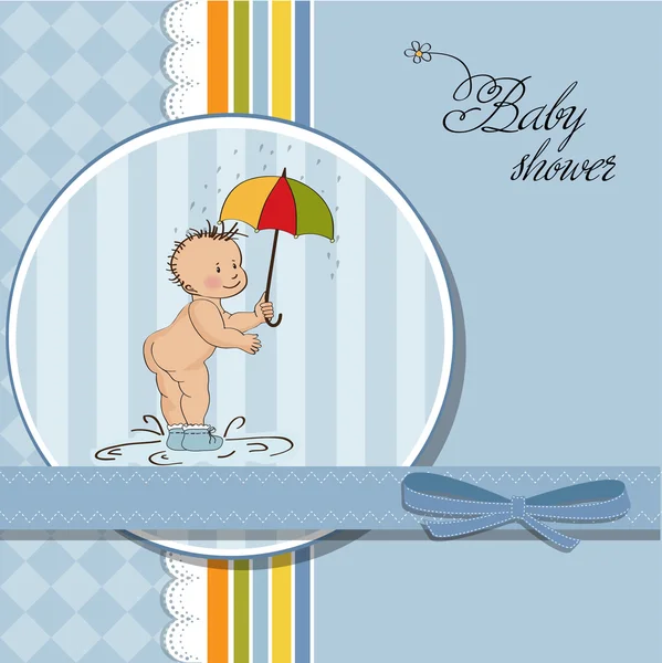 Kıçını gösteren bebeğim. Bebek duş kartı — Stok fotoğraf