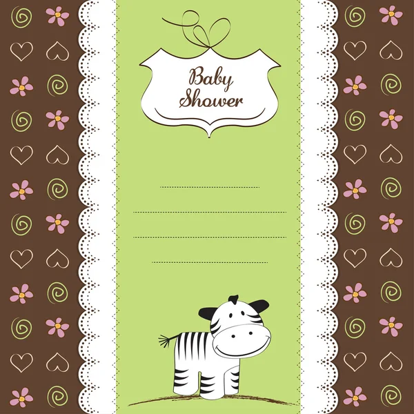 Dziecko prysznicem karty z Zebrą — Zdjęcie stockowe
