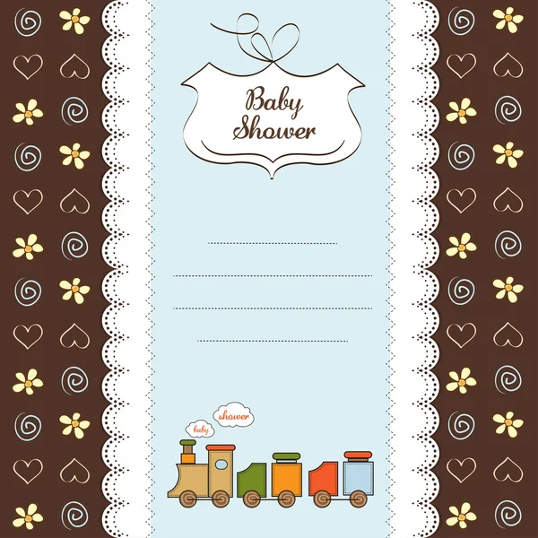 Baby shower card con trenino giocattolo — Foto Stock