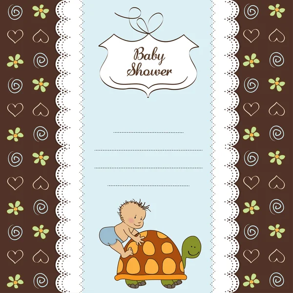 Tarjeta de ducha de bebé divertido —  Fotos de Stock