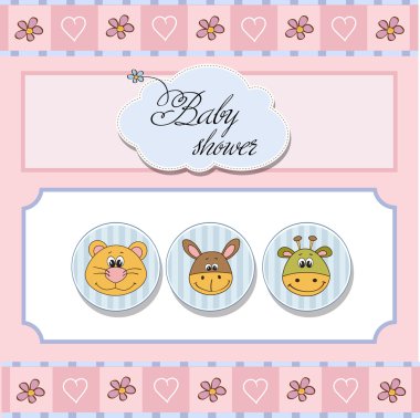 Baby shower card clipart