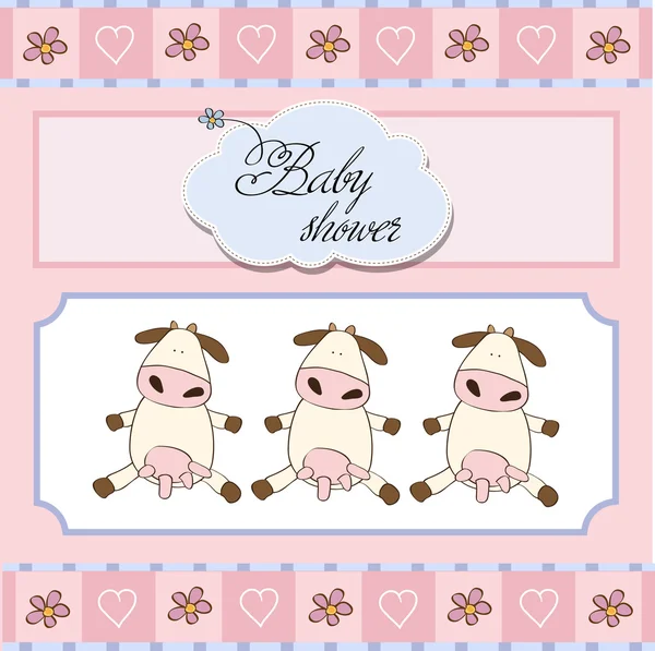 Bebé gemelos ducha tarjeta —  Fotos de Stock