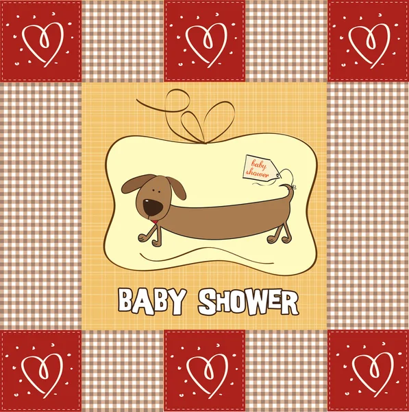 Funny shower card with long dog — Stock Photo, Image