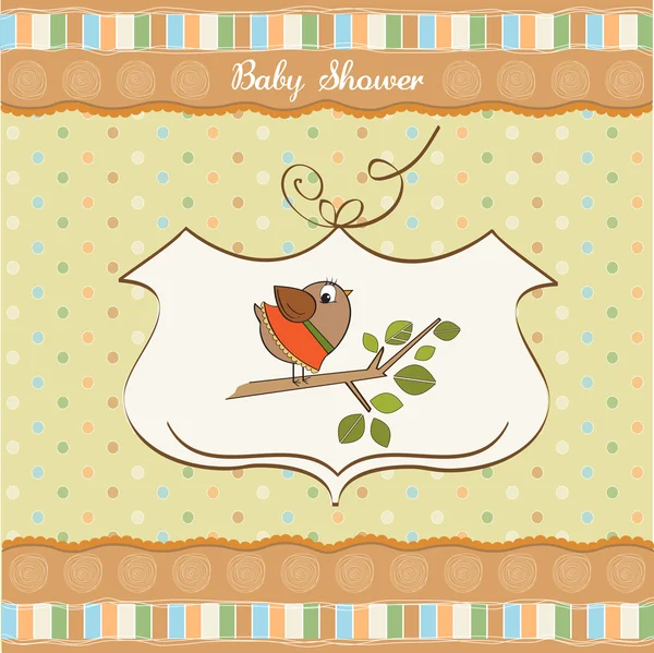 Вітальна дитяча листівка зі смішною пташкою — стокове фото
