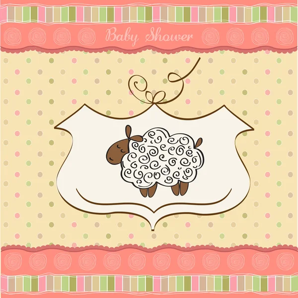 Cute baby shower karty z owcami — Zdjęcie stockowe