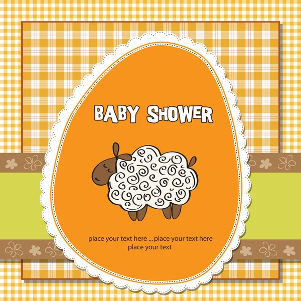 Niedliche Baby-Duschkarte mit Schafen — Stockfoto