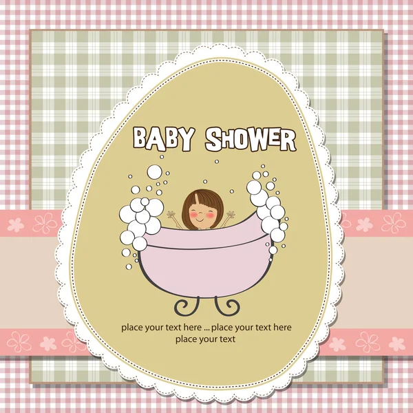 浪漫的婴儿淋浴卡 — 图库照片