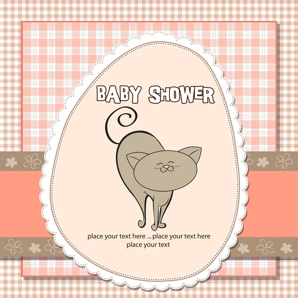 Nuova scheda doccia per neonata con gatto — Foto Stock