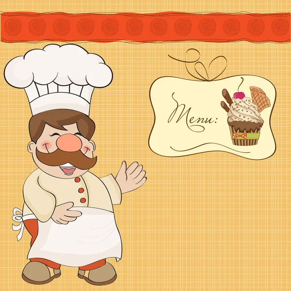 stock image Background with Smiling Chef and Menu