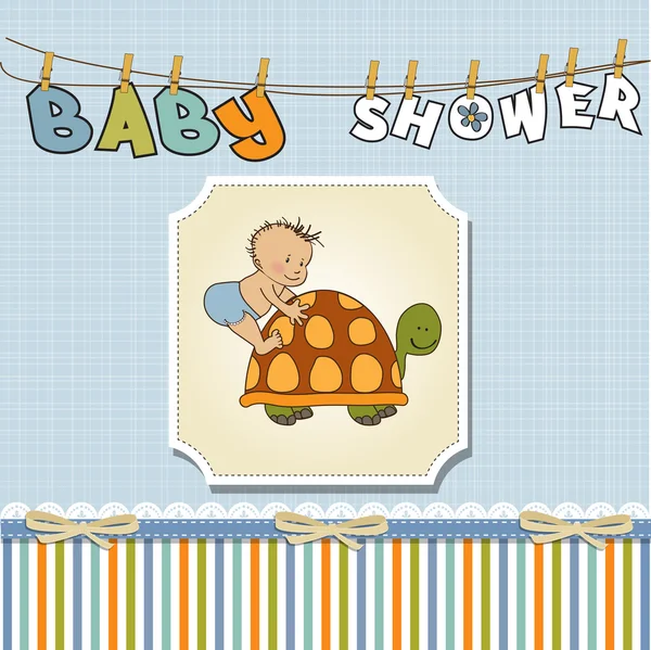 Dziecko chłopca prysznic karty z małym dzieckiem — Zdjęcie stockowe