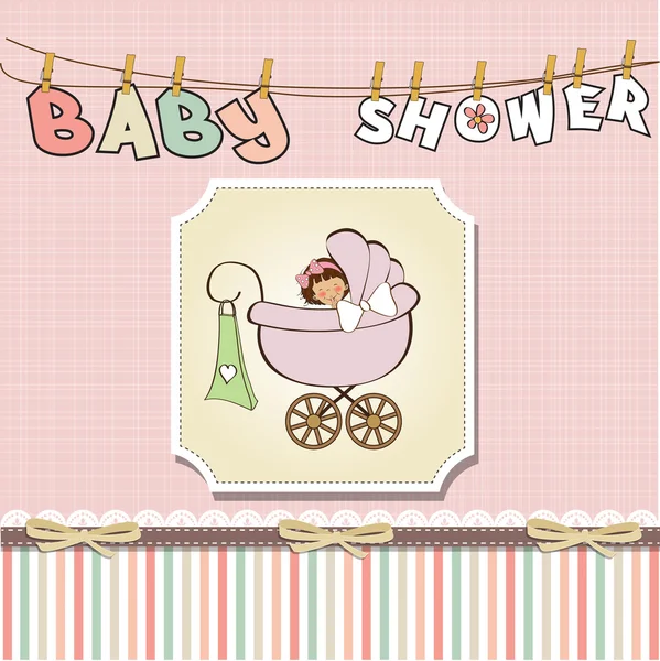 赤ちゃんガールアナウンスカード — ストック写真