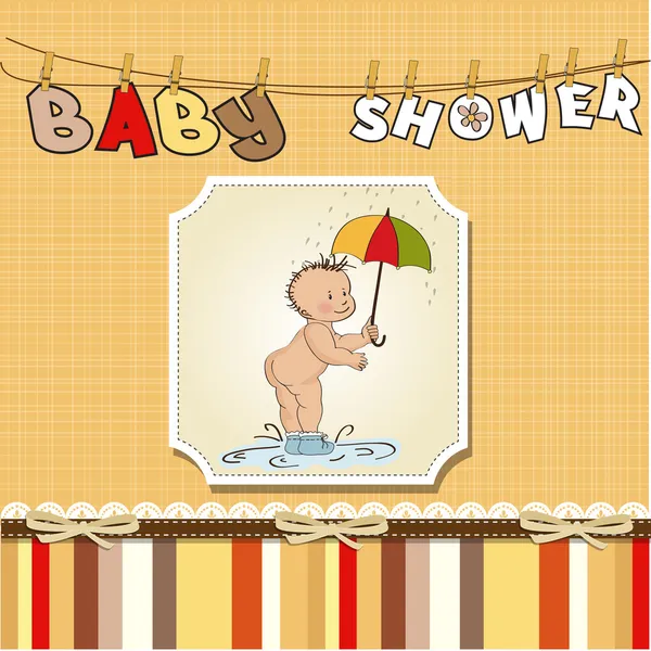 아기는 그의 엉덩이 보여주는입니다. 베이비 샤워 카드 — 스톡 사진