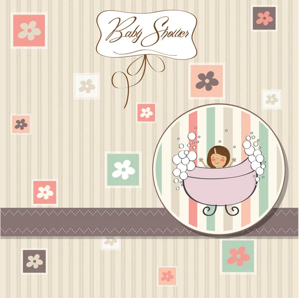 浪漫的婴儿淋浴卡 — 图库照片