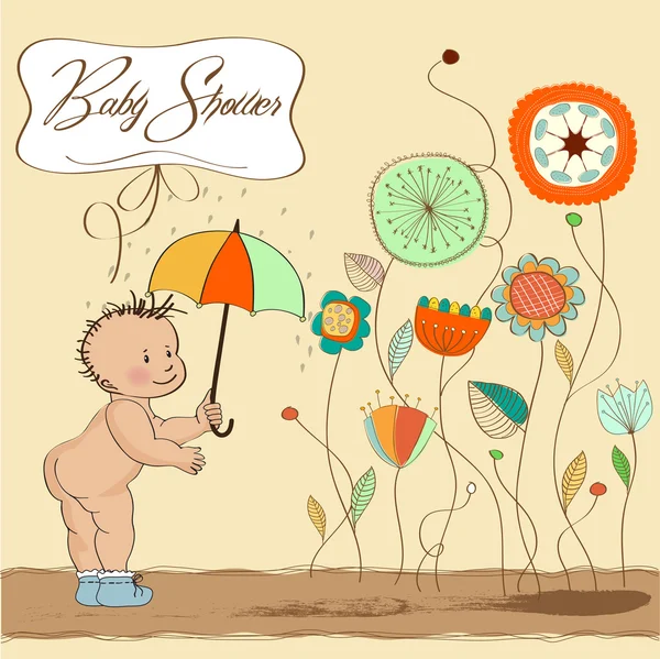 Baby showing his butt. baby shower card — Stock Photo, Image