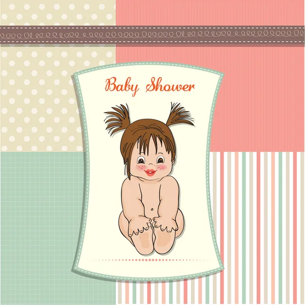 Нова дитяча душова картка з маленькою дівчинкою — стокове фото