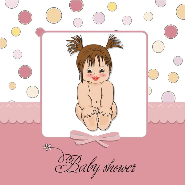 Nueva tarjeta de ducha de niña con niña — Foto de Stock