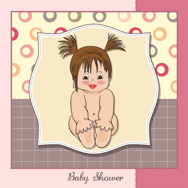Nueva tarjeta de ducha de niña con niña —  Fotos de Stock