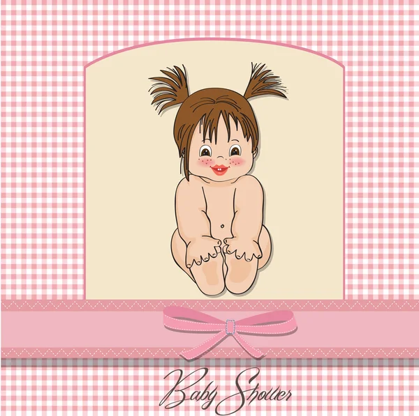 新しい赤ちゃんの少女シャワー カード — ストック写真
