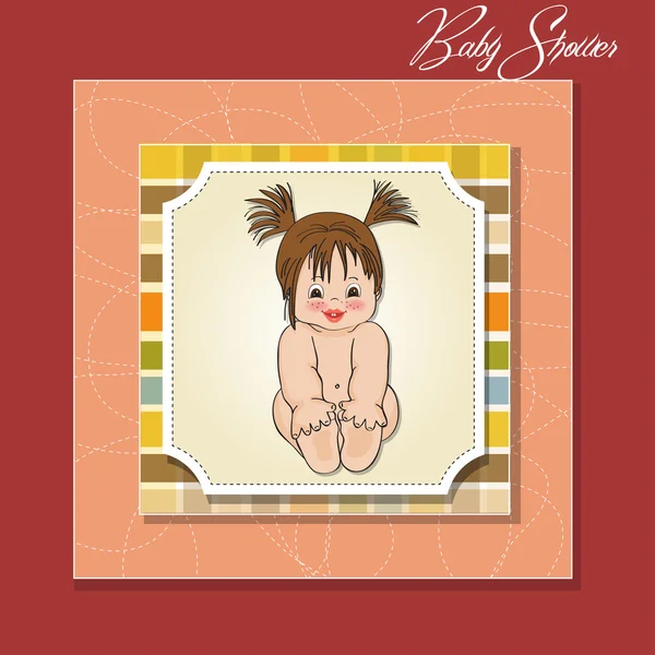 新しい赤ちゃんの少女シャワー カード — ストック写真