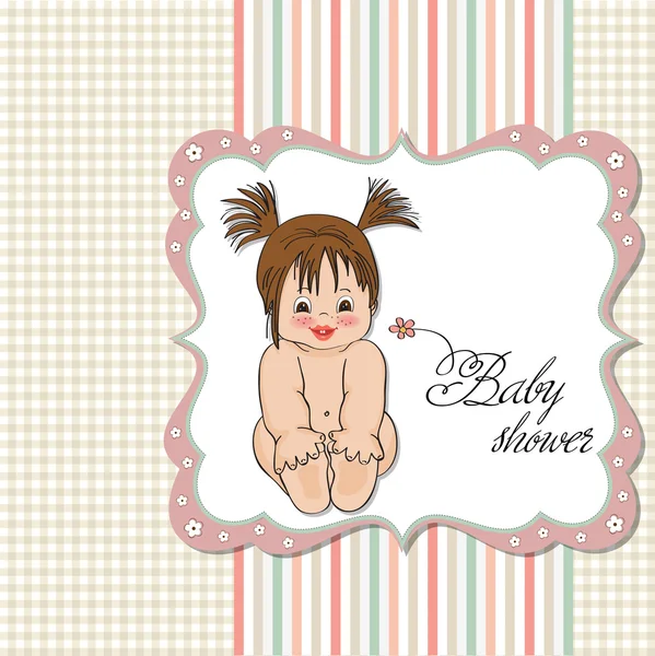 Nueva tarjeta de ducha para bebé niña — Foto de Stock