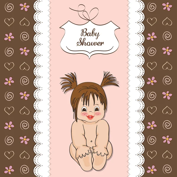 Nieuwe baby meisje douche kaart — Stockfoto