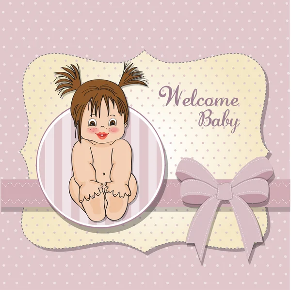Új baba lány zuhanyzó kártya — Stock Fotó