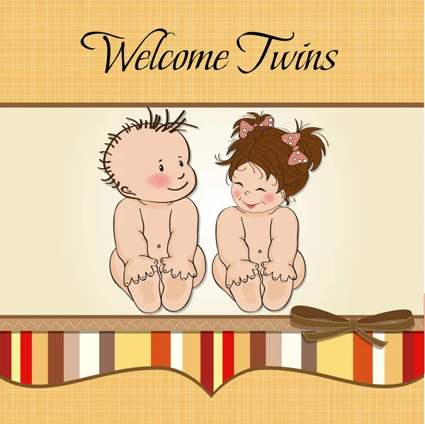 stock image Baby twins template shower card